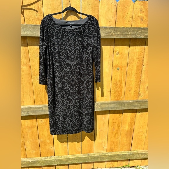 Ronni Nicole Women’s Black Velvet Lined Stretch 3/4‎ Sleeve Dress Size 16 Whimsy - Picture 3 of 7